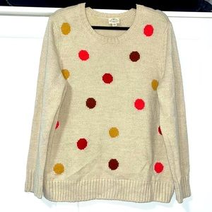 St. John's Bay Womens Crew Neck Long Sleeve Dots Pullover Sweater